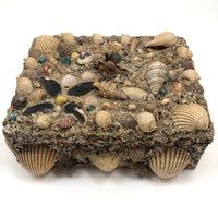 Excellent Antique Shellwork Jewelry Box