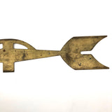 Old Brass Weathervane Pointing Arrow