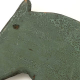 Beautiful Large Antique Wooden Folk Art Horse in Original Green Paint