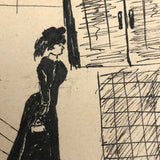 Hand-drawn Antique British Postcard, "Yes Madam Both Chairs Are Comfortable"