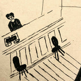 Hand-drawn Antique British Postcard, "Yes Madam Both Chairs Are Comfortable"