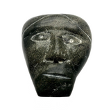 Inuit Mid-Century Soapstone Head Sculpture, Signed