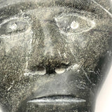 Inuit Mid-Century Soapstone Head Sculpture, Signed
