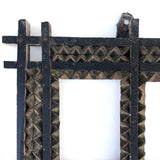 Painted Chip Carved Antique Tramp Art Double Frame