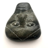 Inuit Mid-Century Soapstone Head Sculpture, Signed