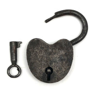 Antique Small Heart-Shaped Lock, with Key