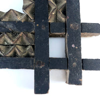 Painted Chip Carved Antique Tramp Art Double Frame