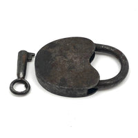 Antique Small Heart-Shaped Lock, with Key