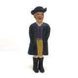Vintage Painted Folk Art Carving of Colonial Era Figure