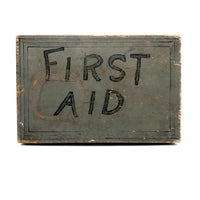 Old Hand-Painted First Aid Box with Carved Lettering Too