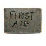 Old Hand-Painted First Aid Box with Carved Lettering Too
