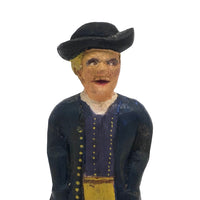 Vintage Painted Folk Art Carving of Colonial Era Figure