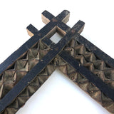 Painted Chip Carved Antique Tramp Art Double Frame