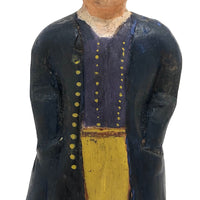 Vintage Painted Folk Art Carving of Colonial Era Figure