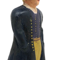 Vintage Painted Folk Art Carving of Colonial Era Figure