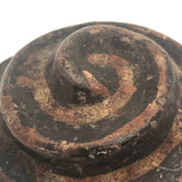 Very Old Small Painted Clay Spiral or Snake Lid