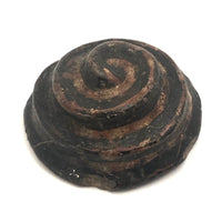 Very Old Small Painted Clay Spiral or Snake Lid