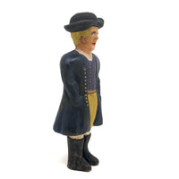 Vintage Painted Folk Art Carving of Colonial Era Figure