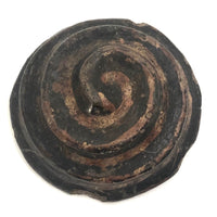 Very Old Small Painted Clay Spiral or Snake Lid