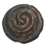 Very Old Small Painted Clay Spiral or Snake Lid
