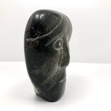 Inuit Mid-Century Soapstone Head Sculpture, Signed