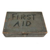 Old Hand-Painted First Aid Box with Carved Lettering Too