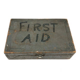 Old Hand-Painted First Aid Box with Carved Lettering Too