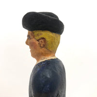Vintage Painted Folk Art Carving of Colonial Era Figure