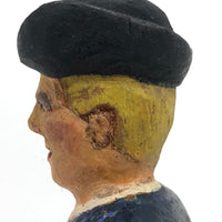 Vintage Painted Folk Art Carving of Colonial Era Figure