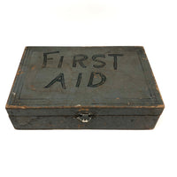 Old Hand-Painted First Aid Box with Carved Lettering Too