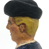 Vintage Painted Folk Art Carving of Colonial Era Figure