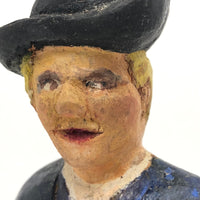 Vintage Painted Folk Art Carving of Colonial Era Figure