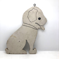 Blind Old Wooden Cutout Folk Art Dog