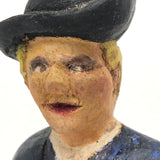 Vintage Painted Folk Art Carving of Colonial Era Figure