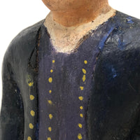 Vintage Painted Folk Art Carving of Colonial Era Figure