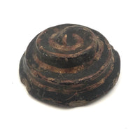 Very Old Small Painted Clay Spiral or Snake Lid