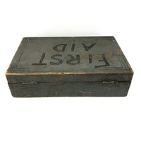 Old Hand-Painted First Aid Box with Carved Lettering Too