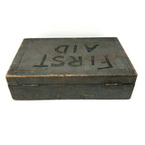 Old Hand-Painted First Aid Box with Carved Lettering Too