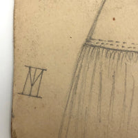 Pencil Drawing of Marthe in Profile on French Furniture Shop Card