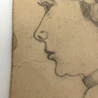 Pencil Drawing of Marthe in Profile on French Furniture Shop Card