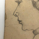 Pencil Drawing of Marthe in Profile on French Furniture Shop Card