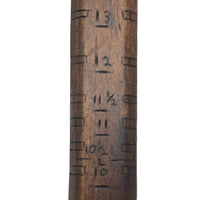 Old Make Do Ruler with Hand-Carved Numbers - Presumed for Liquid Measure