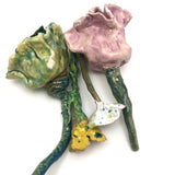 Exuberant, Presumably Kid Made Ceramic Flowers - A Bouquet