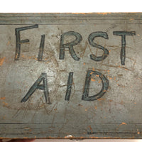 Old Hand-Painted First Aid Box with Carved Lettering Too