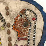 Mosaic Ladies on Plaster Plaque Fabulous Folk Art Creation