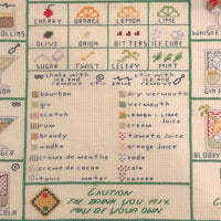 Original Cross-stitch Cocktail Tray