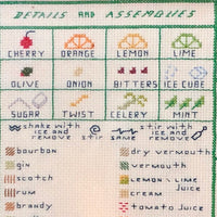 Original Cross-stitch Cocktail Tray