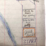On hold C.1940 Hand-drawn Game Board on Huge Ledger Page (two of two)