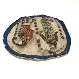 Mosaic Ladies on Plaster Plaque Fabulous Folk Art Creation