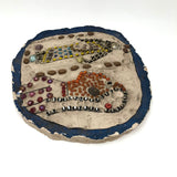 Mosaic Ladies on Plaster Plaque Fabulous Folk Art Creation